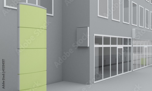 Illustration of shop or office facade. Exterior