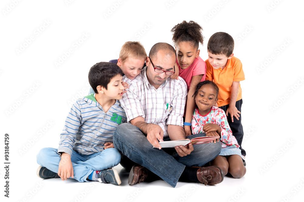 teacher with kids