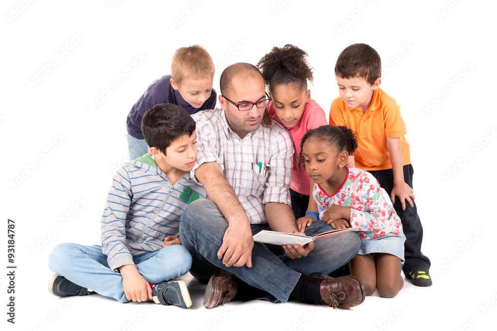 teacher with kids