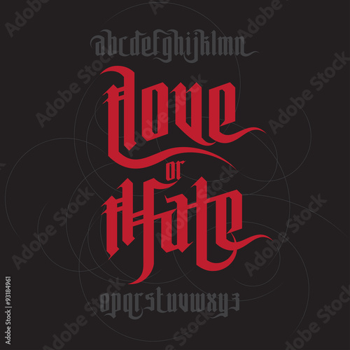 Love and Hate lettering