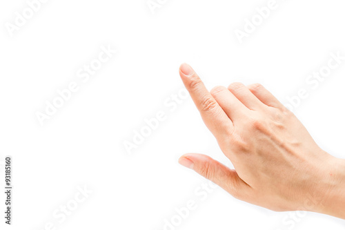 Woman hands on white background