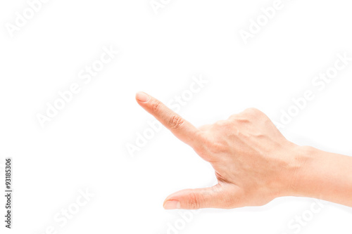 Woman hands on white background