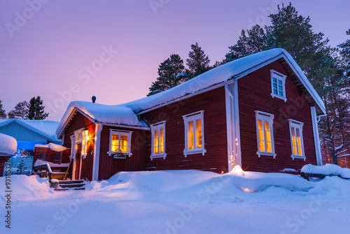 Nice Finnish house during the winter