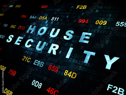 Protection concept: House Security on Digital background