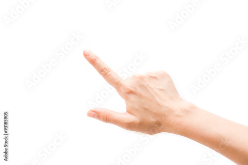 Woman hands on white background