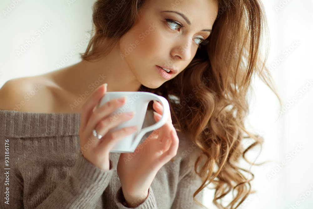 Sexy woman are enjoying the coffee Sexy woman are enjoying the coffee