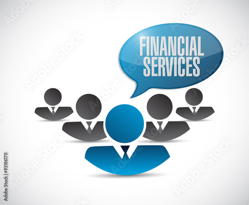 financial services teamwork sign concept