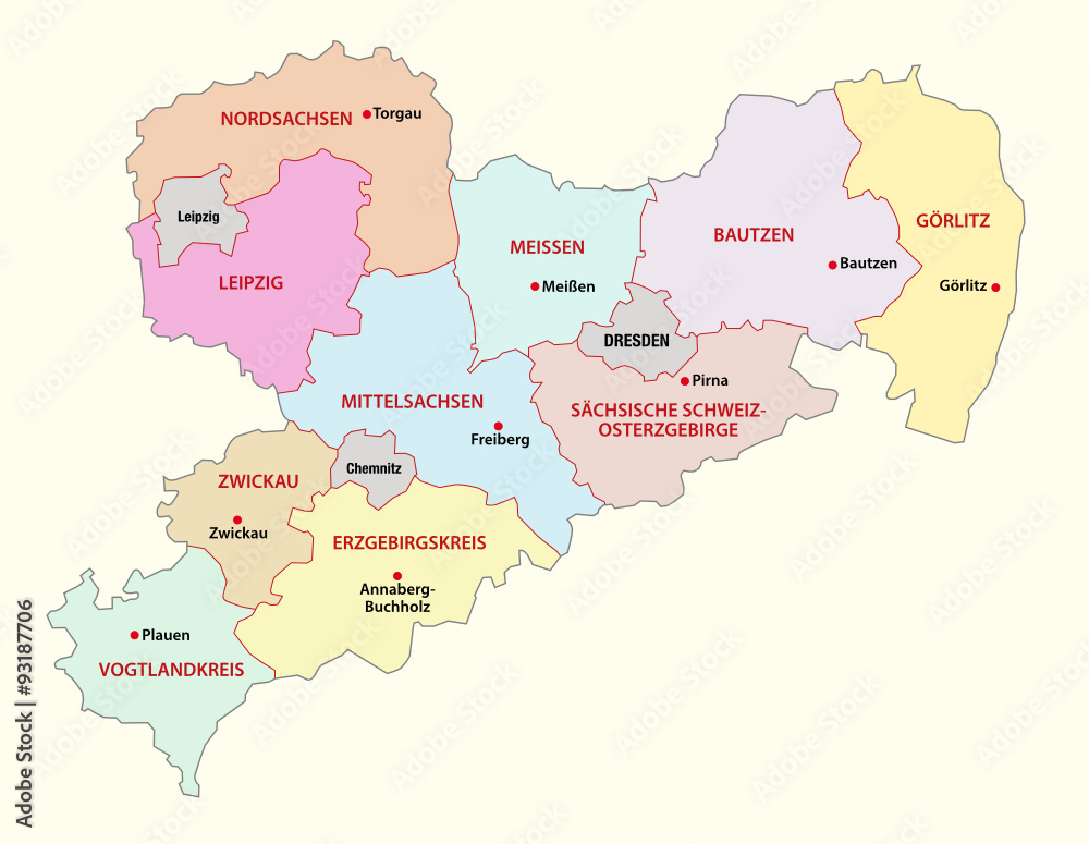 saxony administrative map