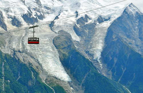 Cable car in mountains