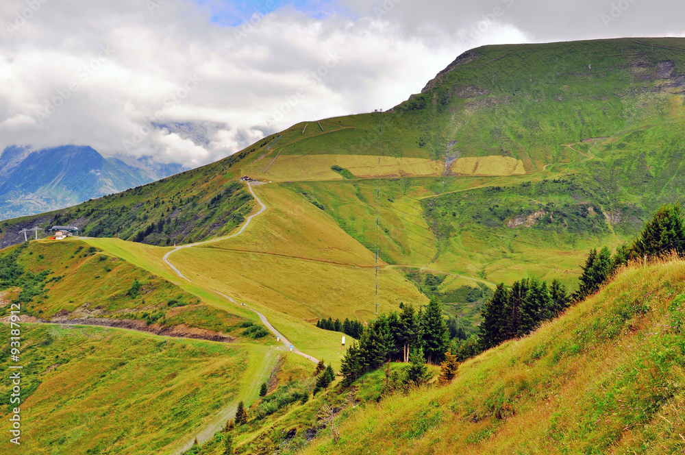 Fototapeta premium Winding road in french Alps