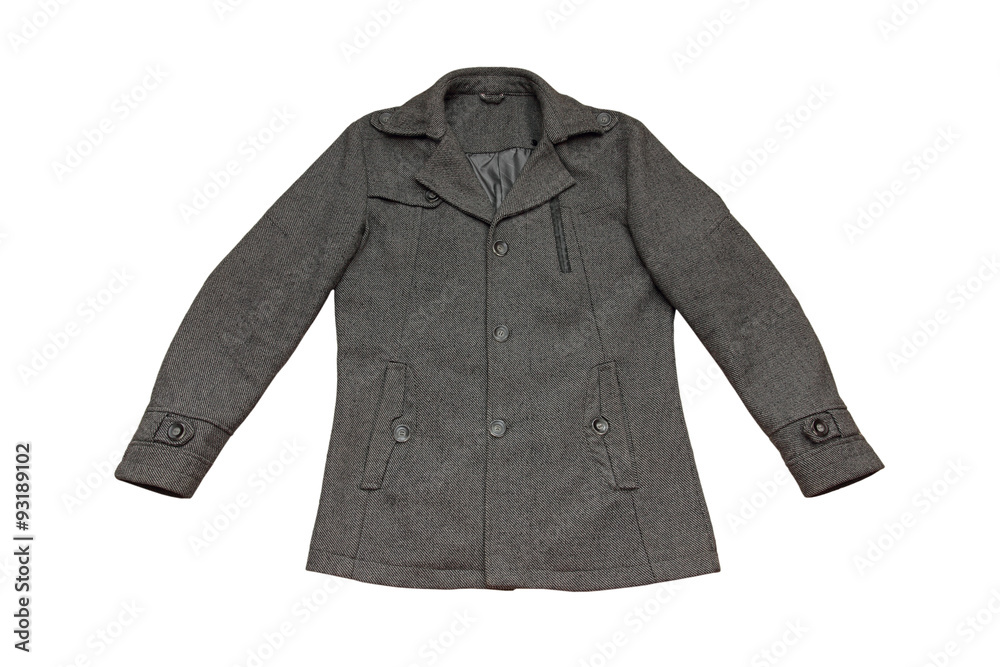 Gray men coat isolated on white background. Gray men coat isolated on white background.