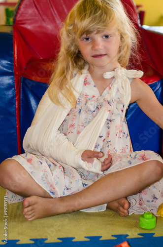 girl with broken hand portrait