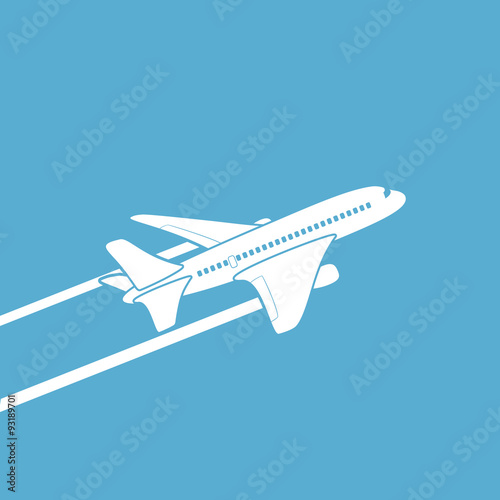 Plane silhouette against the sky.