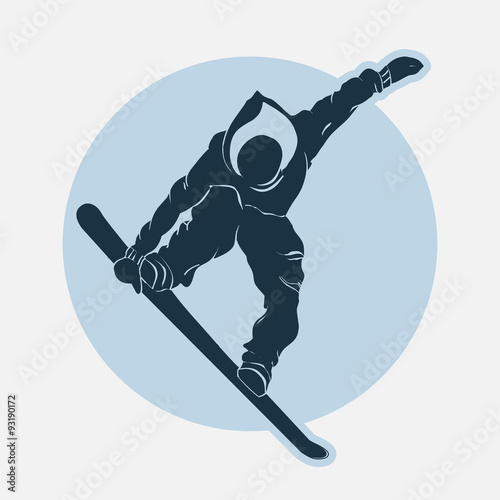 Snowboarding sport emblem