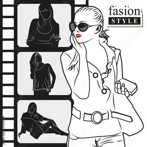 Portfolio for models. Vector illustration.
