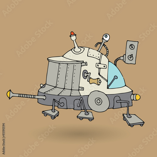 Cute robot doodle drawing