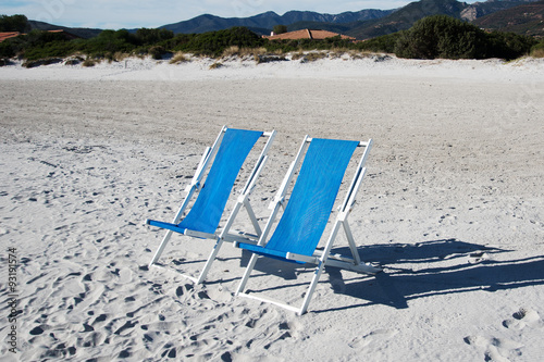 Fototapeta Naklejka Na Ścianę i Meble -  Beach chairs.
