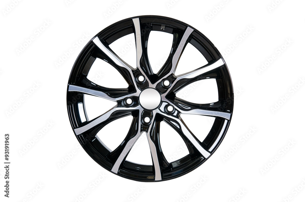 Naklejka premium Car wheel Rim isolated on white.