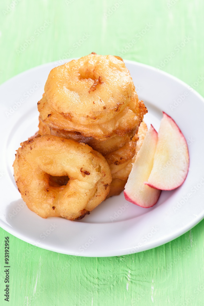 Donuts with apple slices