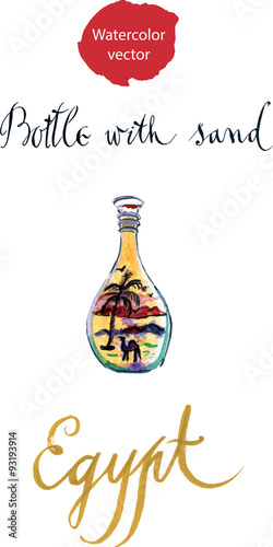 Egyptian bottle with sand picture