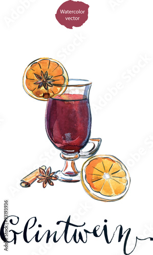 Hot mulled wine with oranges, anise and cinnamon