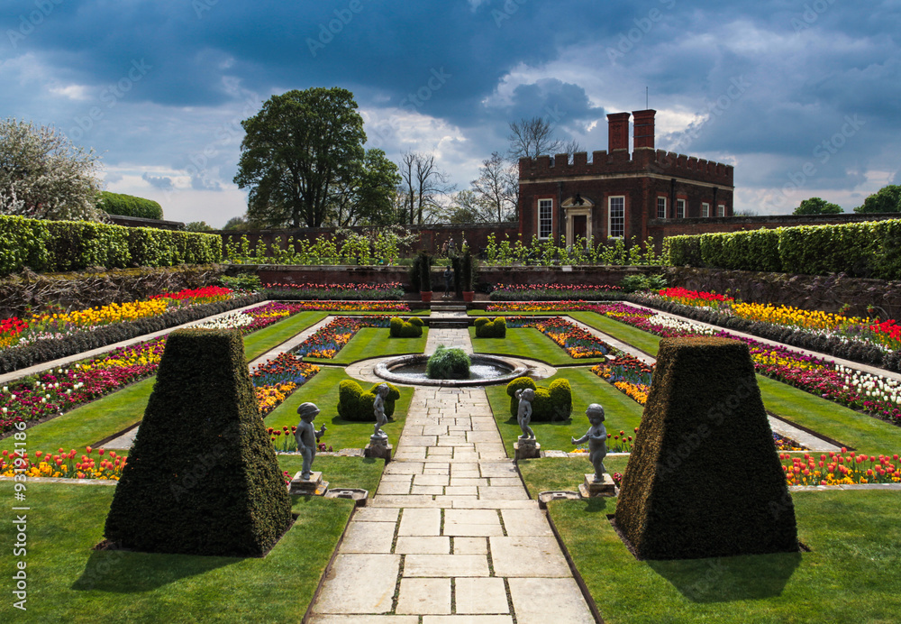Enclosed Garden at Hampton Court Palace, Surrey England