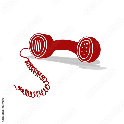 Telefon Telefonhörer Information Grafik Kontakt gezeichnet Illustration Comic rot grau 