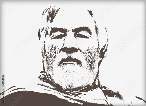 The old man with a beard.