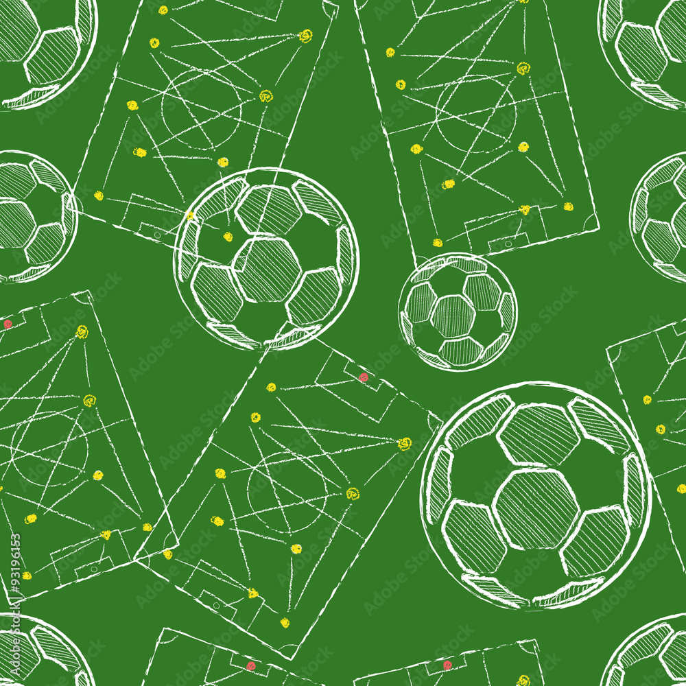 Naklejka premium Soccer / Football seamless pattern vector abstract background