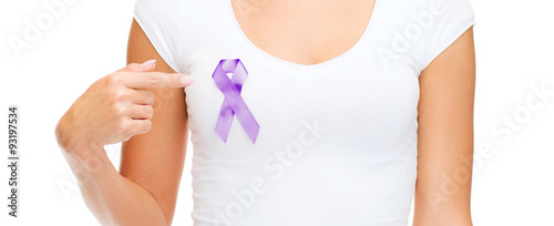 Wallpaper Mural close up of woman with purple awareness ribbon Torontodigital.ca