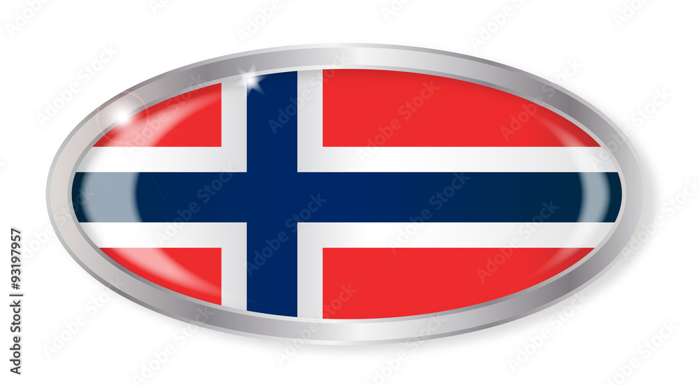 Obraz premium Norwegian Flag Oval Button
