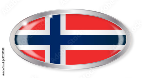 Norwegian Flag Oval Button