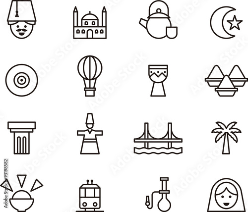 TURKEY outline icons