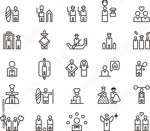 PEOPLE set of outline icons