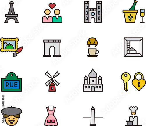 PARIS outline icons