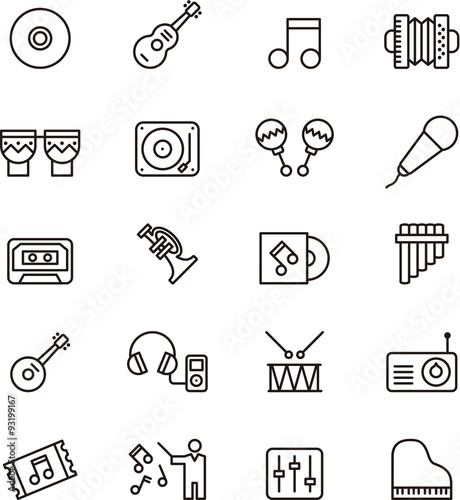 SOUND & MUSIC outline icons