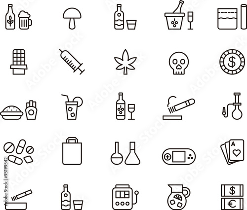 DRUGS & ADDICTIONS outline icons