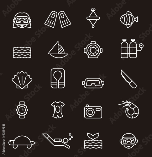 DIVING outline icons