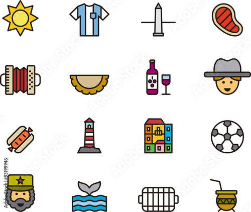 ARGENTINA set of outline icons