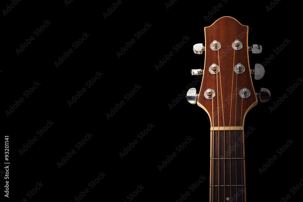 Obraz premium Guitar head stock on black background