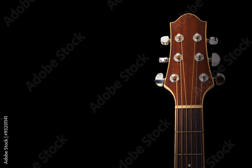 Photos Guitar head stock on black background