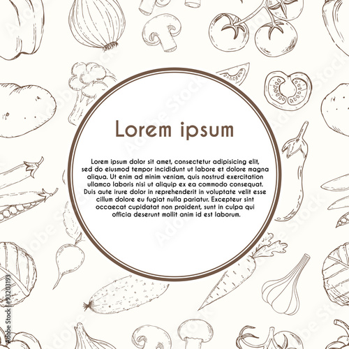 Vegetables with names concept.