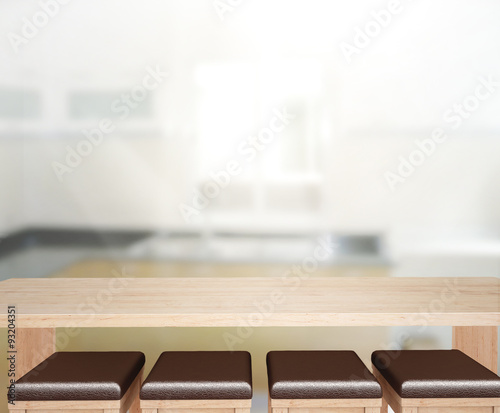 Table Top And Blur Interior of Background