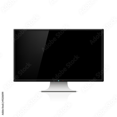 Black monitor with stand.