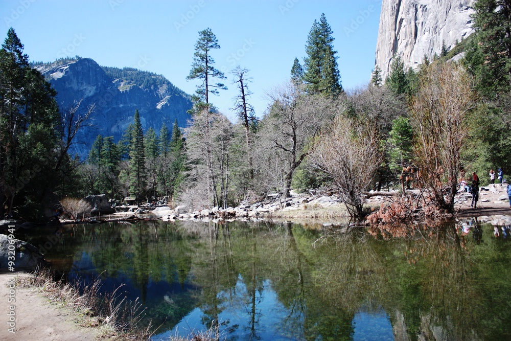 Yosemite-National Park the Mirror Lake in spring, California USA