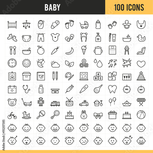Baby icons. Vector illustration.