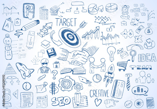 Modern Abstract background with hand drawn doodle sketches for Backgrounds