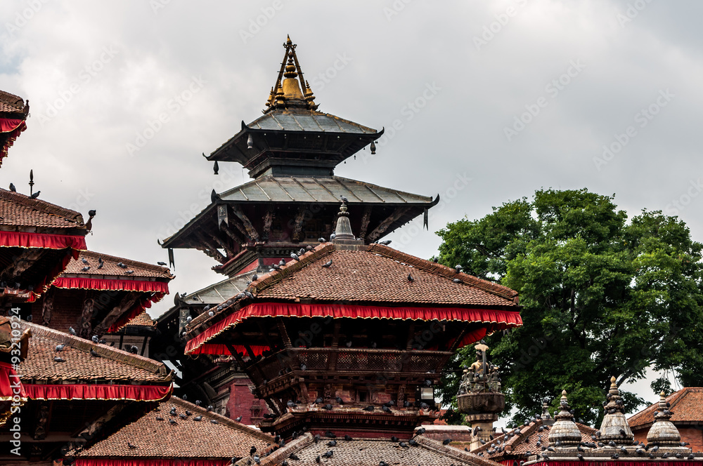 some roofs in pagoda style at Kathmandu