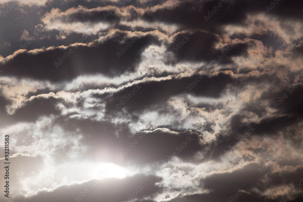 Obraz premium sky with clouds at dawn sun