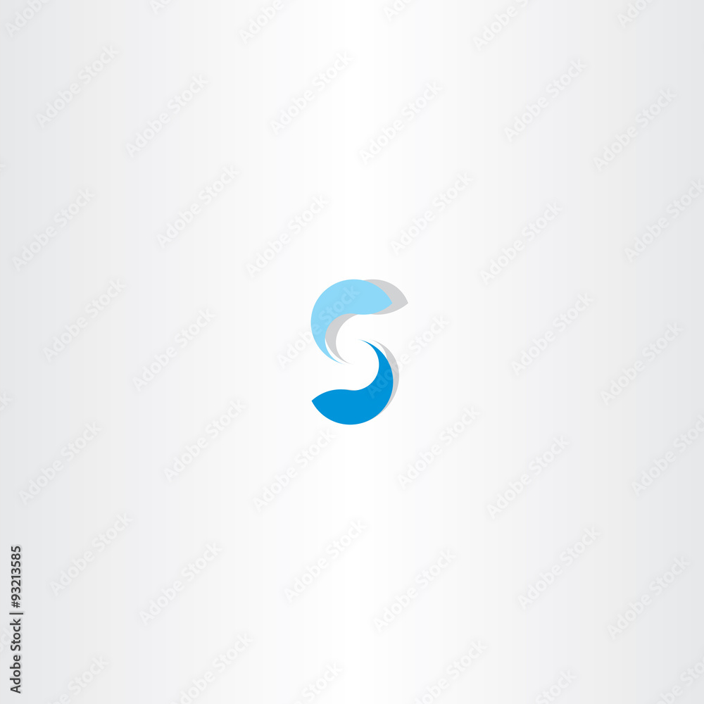 blue fish letter s logo icon